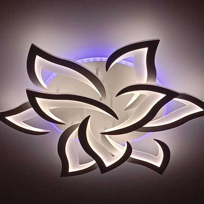 Светодиодная led Люстра с пультом 150W с подсветкой Світлодіодна лед