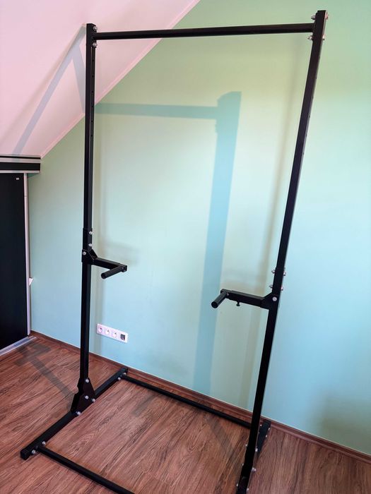 Drążek stacjonarny S4 do podciągania + poręcze dipów - regulowany 232cm Polska Stal