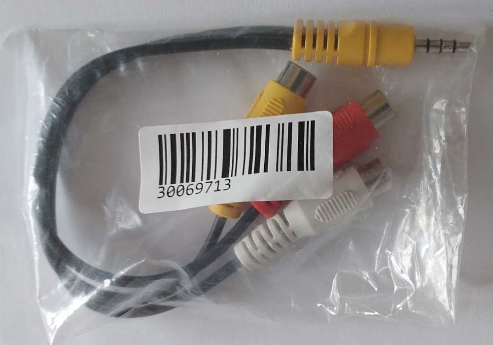 Cabo Adaptador AV Jack 3.5mm para 3 RCA Fêmea (Vídeo e Áudio) - Novo