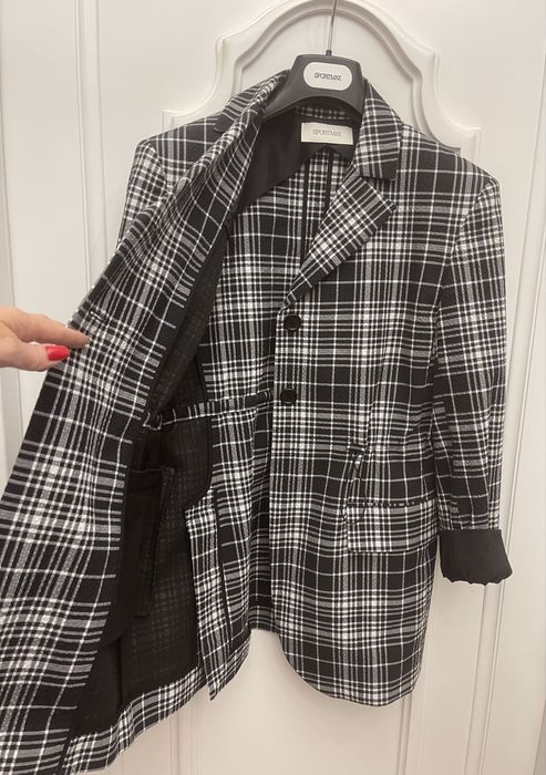 MAX MARA piękna marynarka w kratkę, z ściąganiem w talii