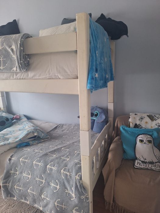 Bunk Bed Branca Com colchao
