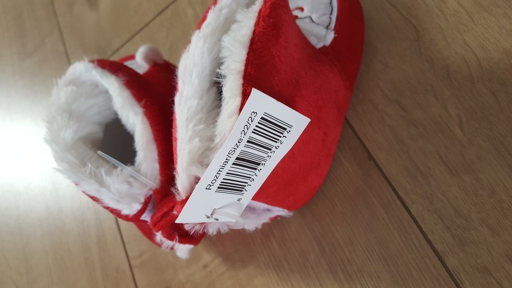 Bambosze kapcie Święty Mikołaj (nowe)