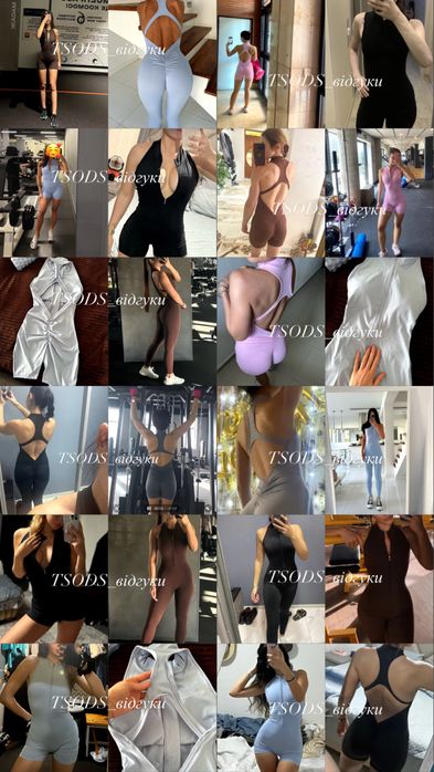 Розпродаж Жіночій комбінезон спорт лосинами пушап бразил на молнії С-Л