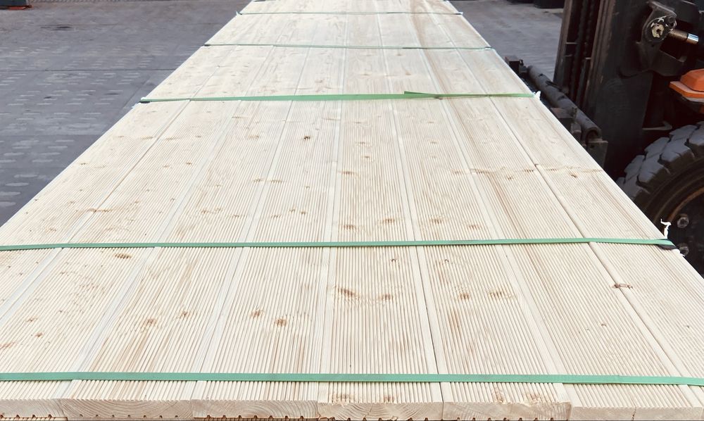 Deska tarasowa świerk 27x145 mm - dł. 420 cm Ryfel i Gładka