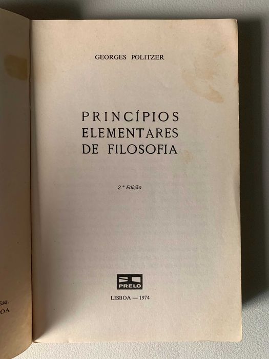Princípios Elementares de Filosofia, de Georges Politzer