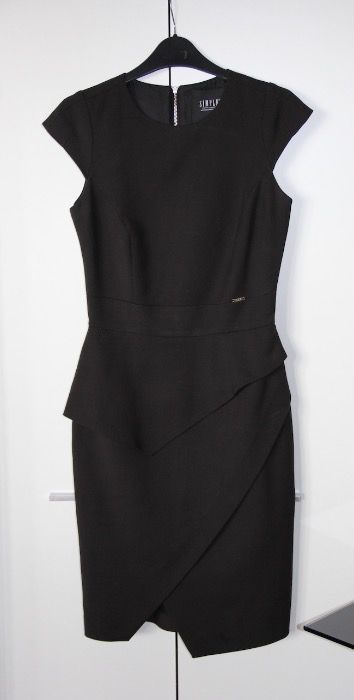 SIMPLE sukienka mala czarna zamek zip 36 s 34 xs