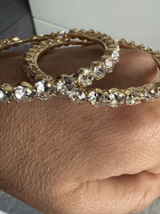 Kolczyki koła cyrkonie 5,5 cm