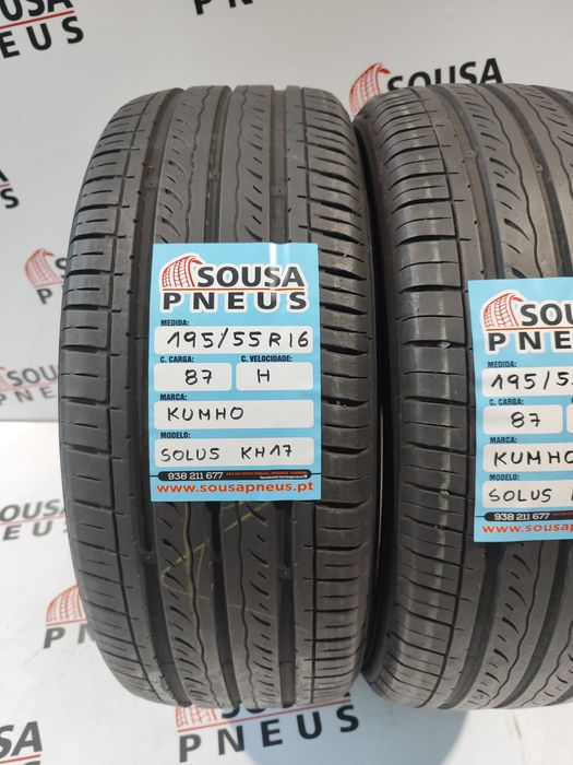 2 pneus semi novos 195-55R16 kumho - Oferta dos portes 85 Euros