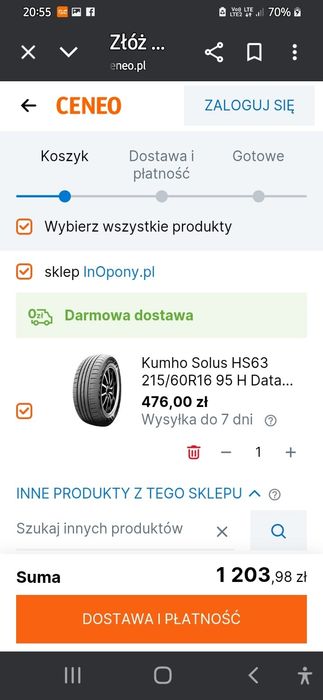 Opony letnie nowe 16R