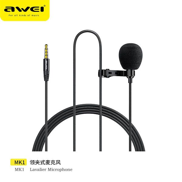 Нагрудний мікрофон Awei MK1 Clipper Microphone 3.5mm