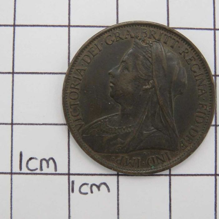 Moeda de 1 centavo da Grã-Bretanha de 1900