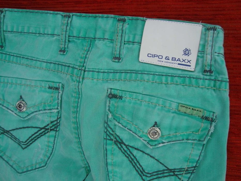 spodnie Jeans Cipo & Braxx roz 28 x 32 L  pistacjowe Super Nowe