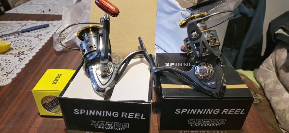 2x Kołowrotek wedkarski na ryby spinning, spławik, feder.