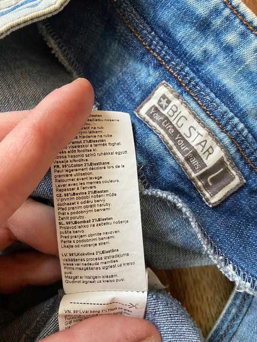 Kombinezon ogrodniczki jeans marmurek acid wash big star 40 42