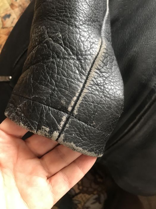 Куртка кожаная тёплая XL Мужская с подкладкой цигейка