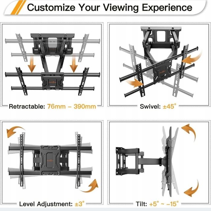 Uchwyt na telewizor PERLEGEAR PGLF7 ,,uniwersalne mocowanie