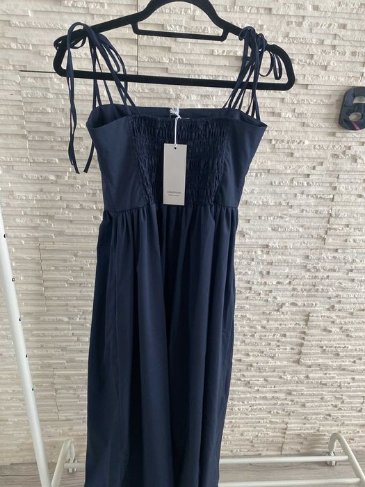 Lemonada nowa długa  sukienka z kieszeniami wiązaną granat