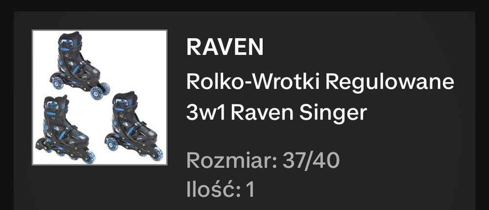 Rolko wrotki Raven 37-40