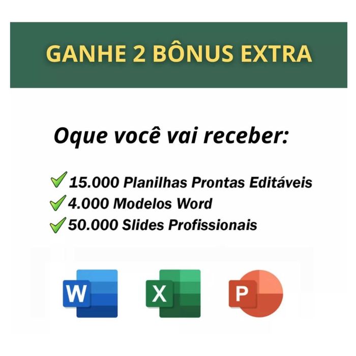 SUPER PACK EXCEL +15.000 PLANILHAS PRONTAS E EDITÁVEIS + BÔNUS