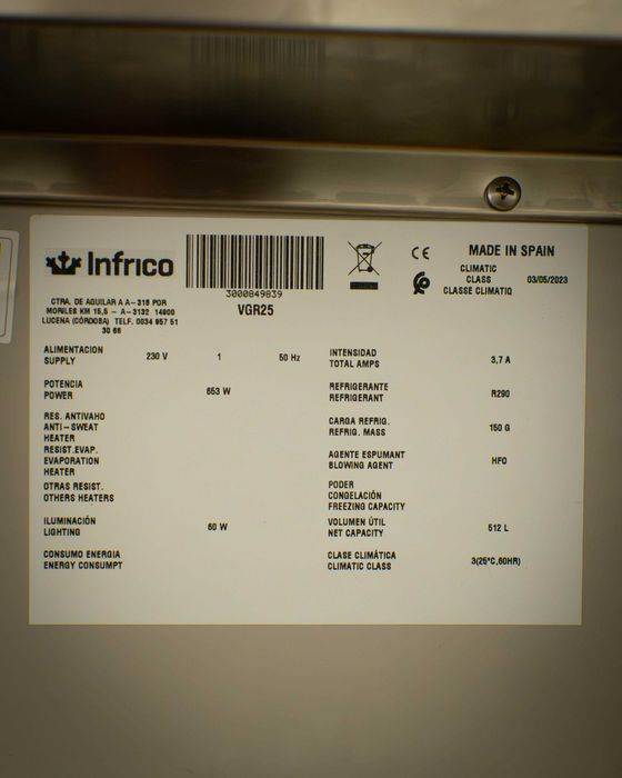 Vitrine Infrico Profissional (VGR25 512L)