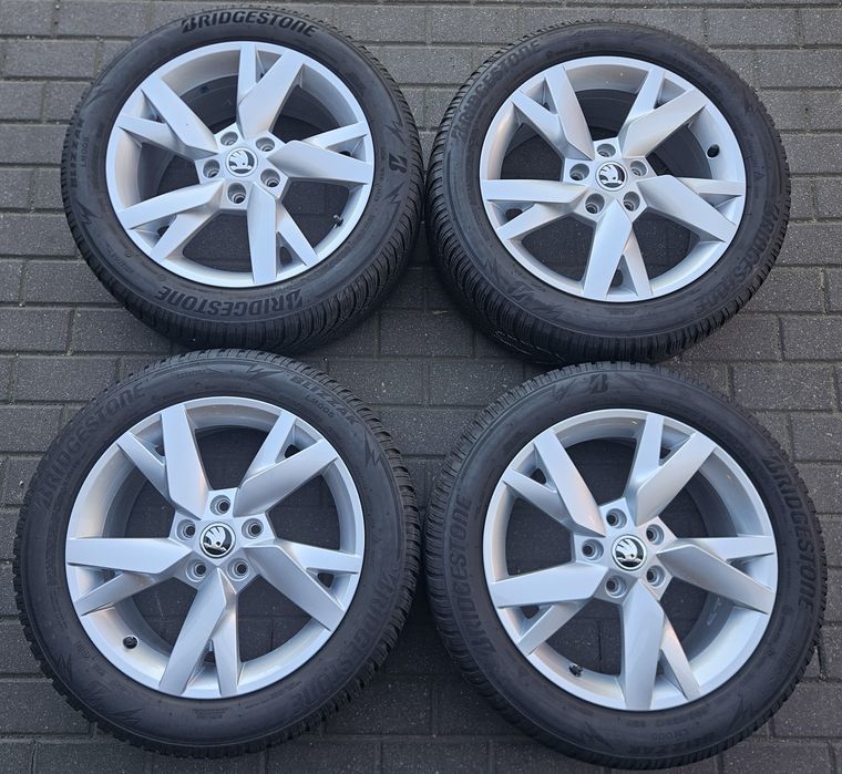 4x Felgi alu oryginalne SKODA OE 6.5 x 17 5x112 ET46 Octavia Superb [1