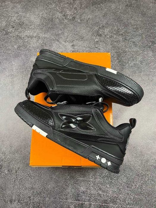 Кросівки Louis Vuitton LV Skate Grained Leather Trainer Black Sneaker