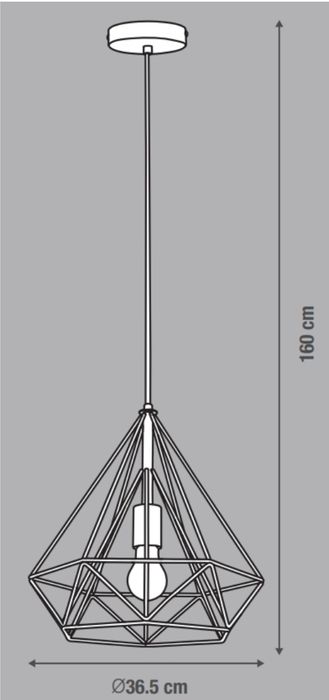 Candeeiro Suspenso Inspire Byron Preto + 2 Lâmpadas Decorativas GIGANTES