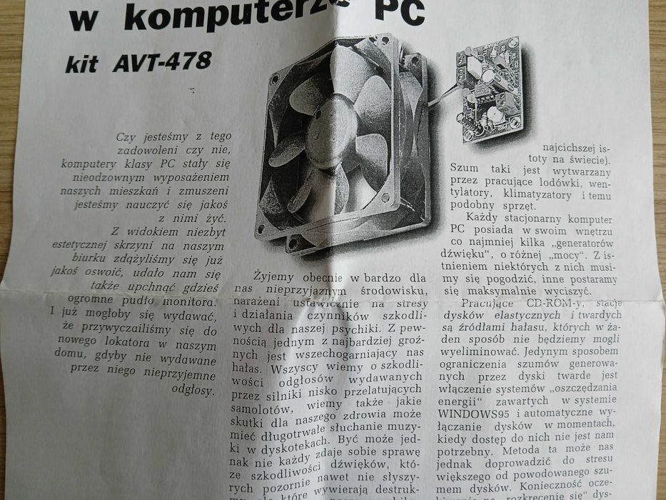 Regulator obrotów wentylatorów w komputerze PC kit AVT 478