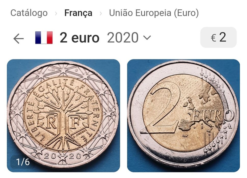 Moeda 2€, França 2020