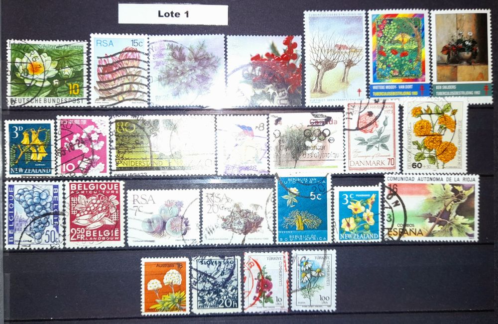 Lotes de Selos Temáticos - Património/Brasões/Fauna/Transportes/Flora