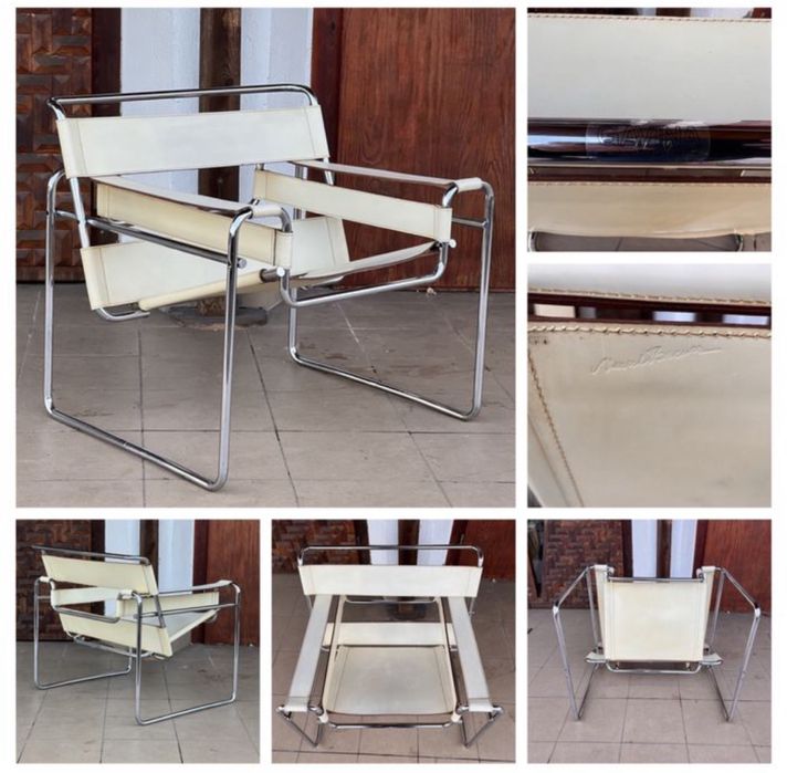Wassily chair Marcel Breuer fotel Bauhaus B3. Produkcja Gavina lata 60