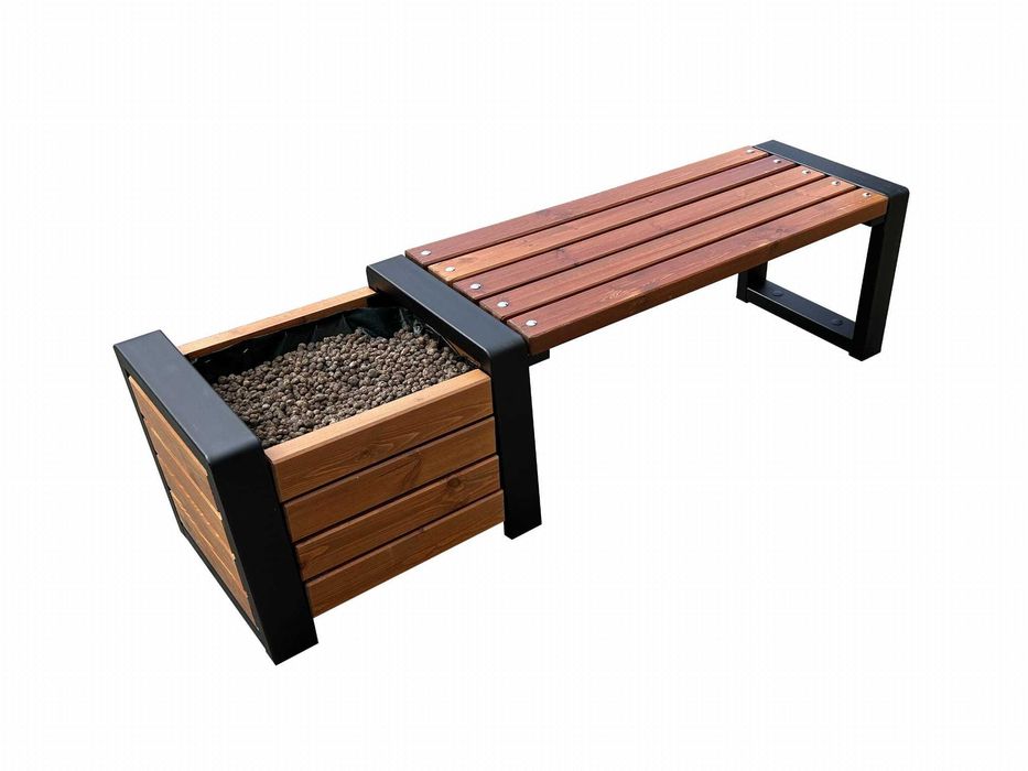 ławka ogrodowa z donicą