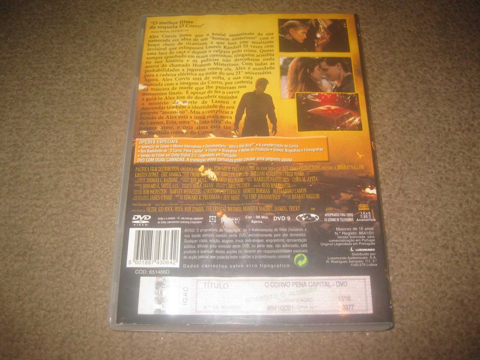 DVD "O Corvo: Pena Capital" com Kirsten Dunst64751028549763121