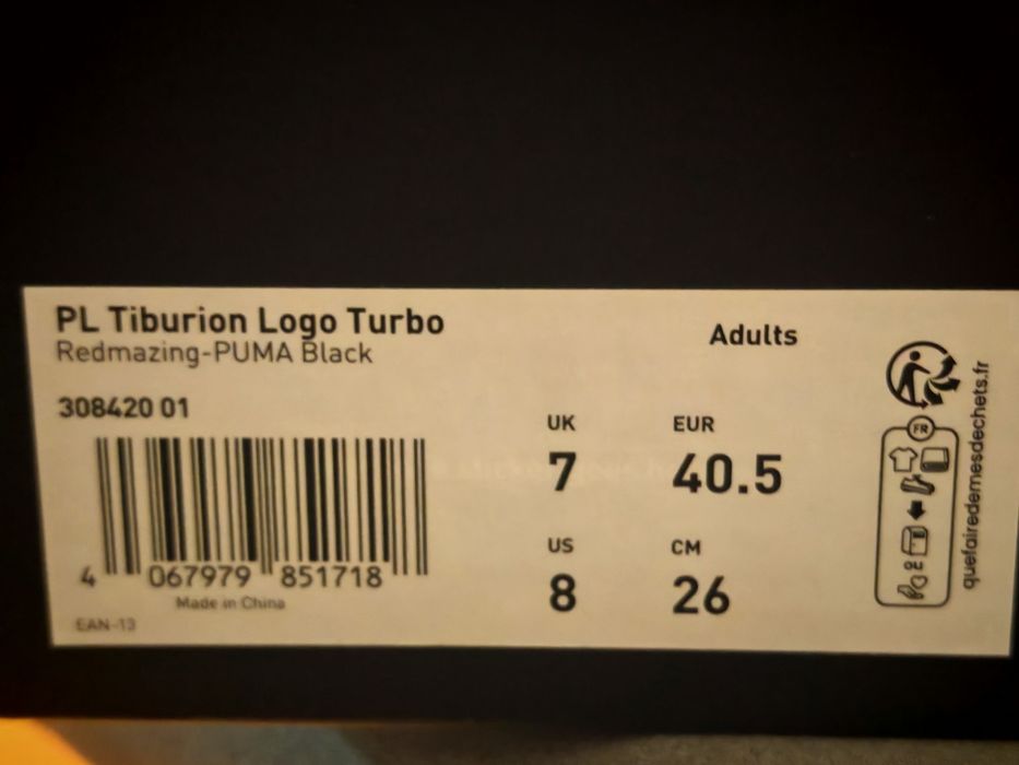 Sapatilhas Puma Porsche Turbo tamanho 40.5