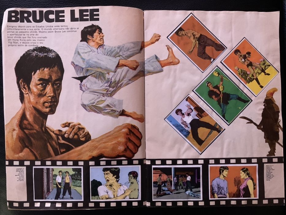 Caderneta Cromos Artes Marciais Bruce Lee Panini Matutano Coleção