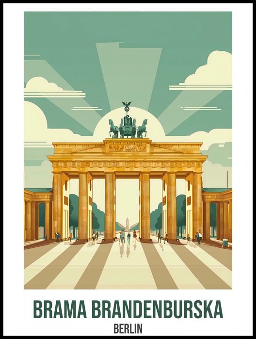 Plakat 75x100cm Brama Brandenburska