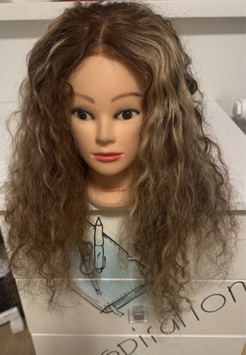 Peruka z naturalnych wlosow afro loki braz i blond lace front