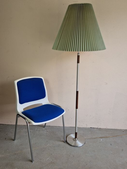 Lampa Dunska Podlogowa Vintage Lata 60 70 Retro Design Teak Aluminium