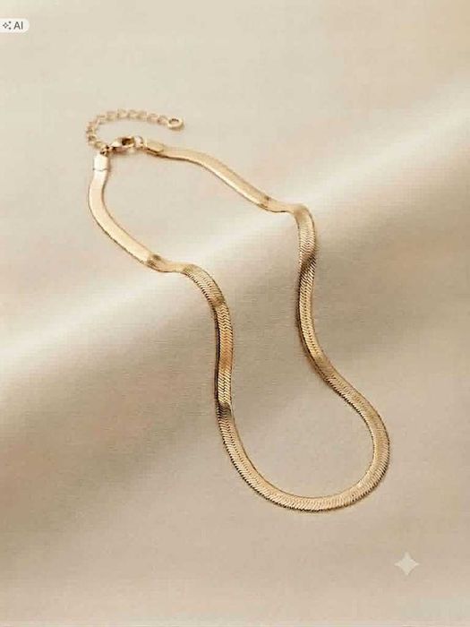 Elegancki złoty łańcuszek TAŚMA ZŁOTO p.585 40+5 cm L003