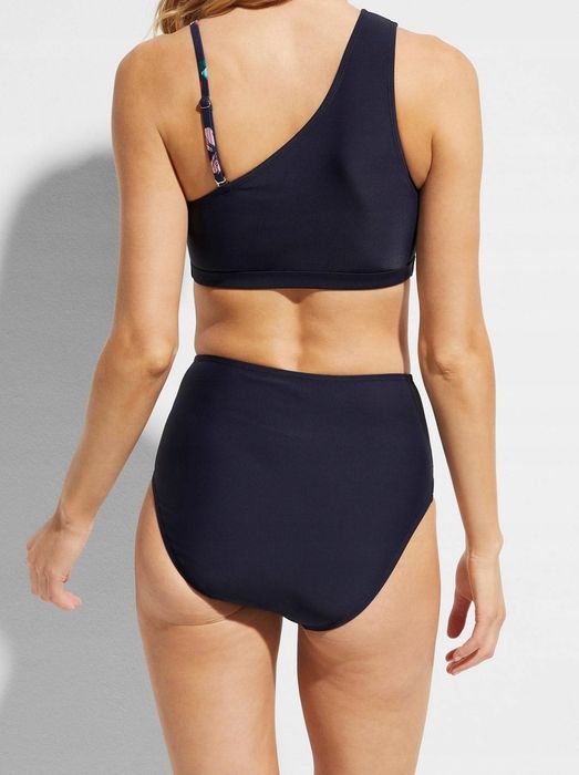 B.P.C bikini asymetryczne z figami z wysokim stanem w kwiaty 42.