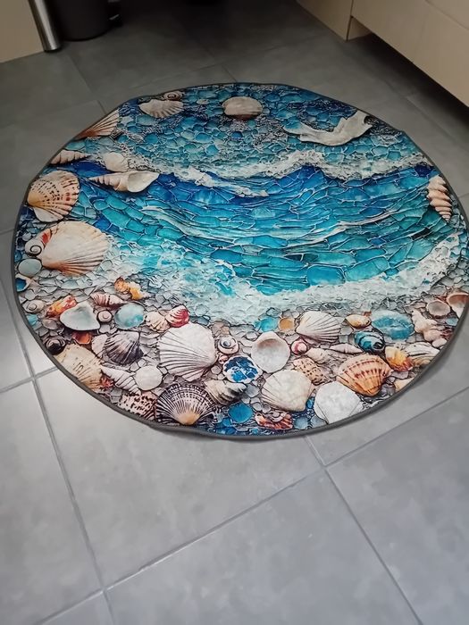 Dywan antypoślizgowy okrągły 90 cm Nowy
