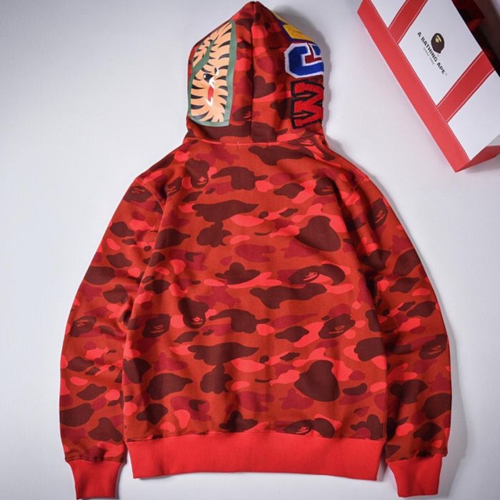 Худі Bape A Bathing Ape Shark Red Camo Full Zip Unisex Hoodie