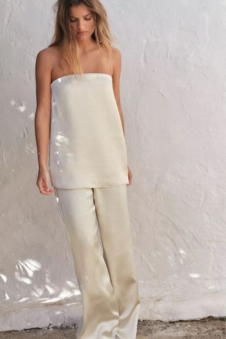 Zara новий атласний костюм L на M зара