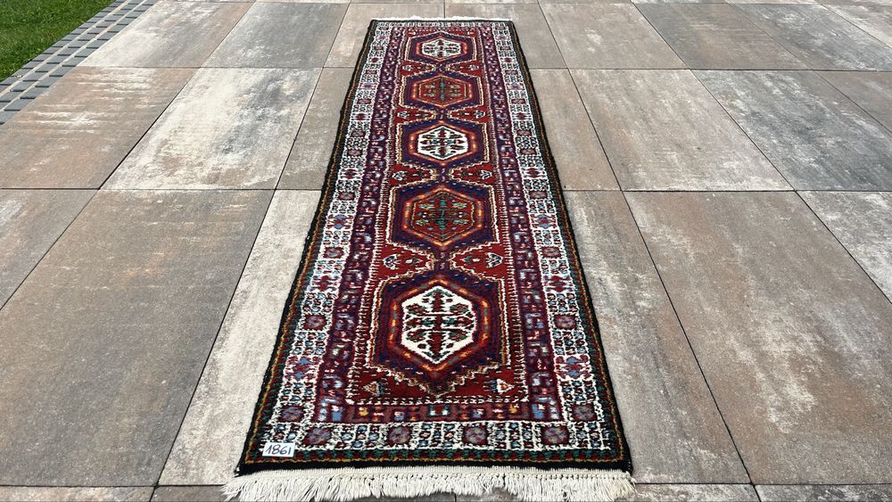 Cudny chodnik IndoHamadan recznie tkany wełniany 62x270cm