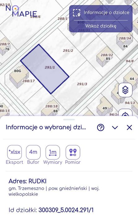 Działka budowlana RUDKI