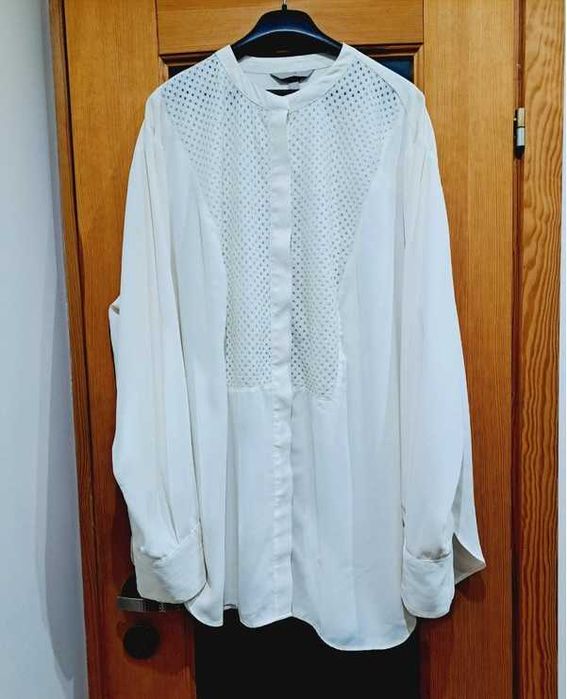 koszula H&M 54 56 oversize ozdobny dekolt