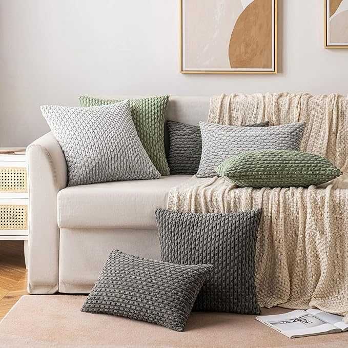 MIULEE poszewki dekoracyjne szare 45x45 cm szare - 2 szt.