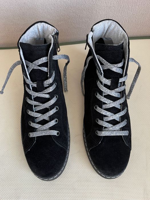 Thomas Rath czarne damskie skórzane sneakersy trampki 38/39