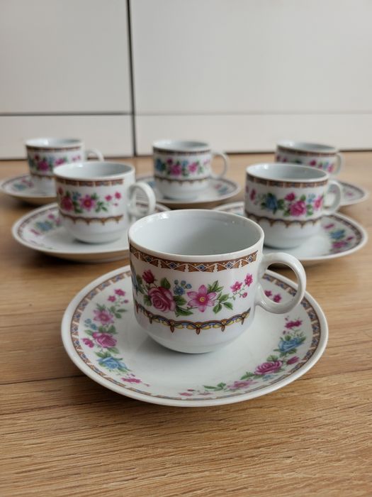 Zestaw 6 filiżanek porcelana chińska PRL