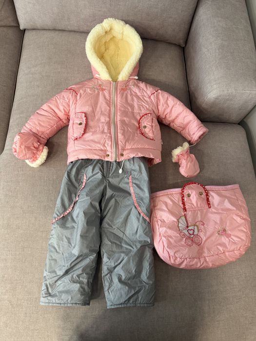 Зимовий комплект трійка , комбінезон Kinderlux 74-86